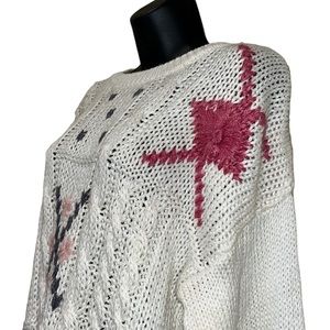 Vtg TILBURY Hand Knit Sweater~Grandma~Unisex~Korea sz 40 See Measurements